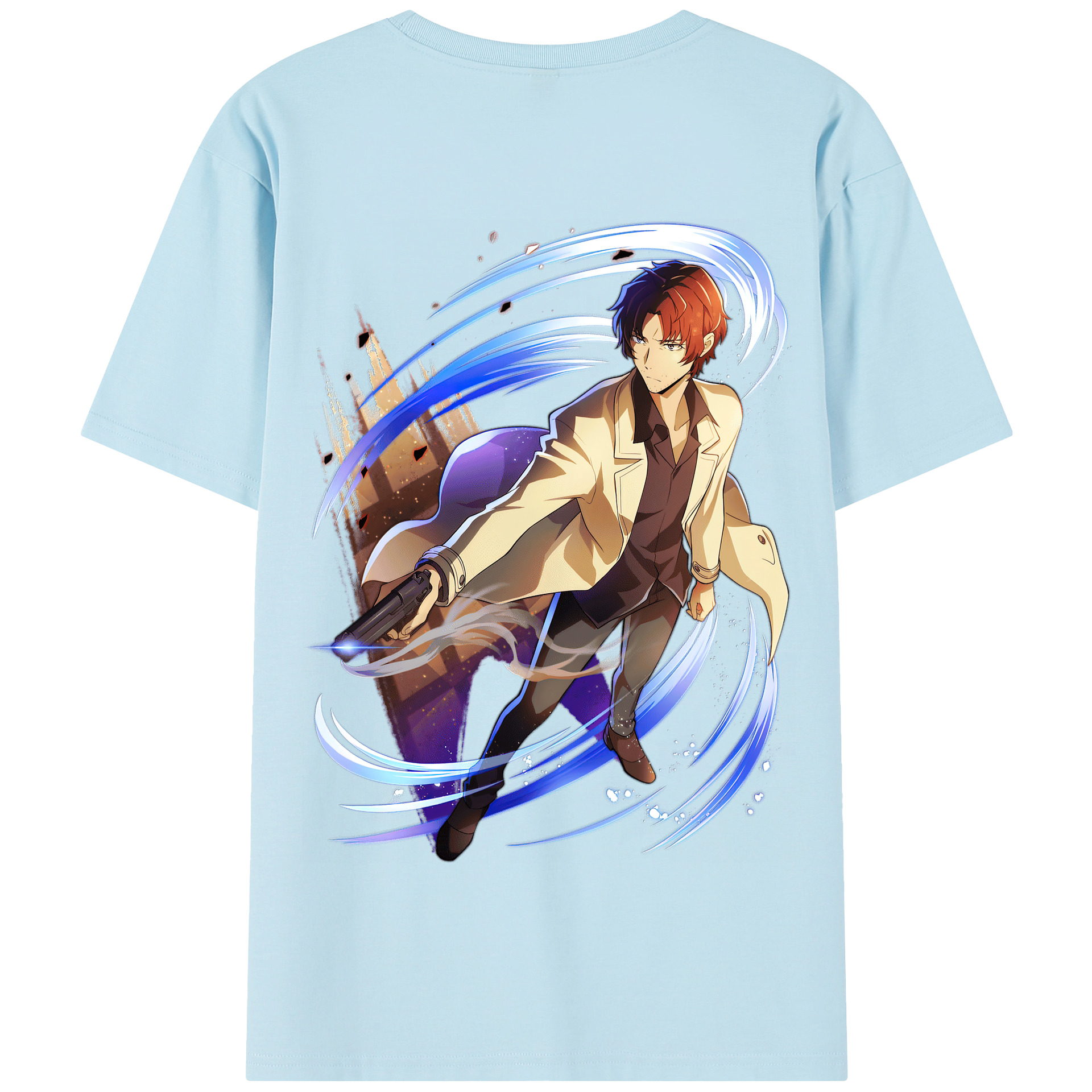 （画像用） 文豪ストレイドッグス Bungo Stray Dogs 綿100％半袖Tシャツ（背面プリント）